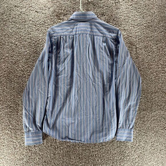 Vintage Abercrombie Fitch Shirt Mens Small Blue Striped Muscle Button Up Preppy - Picture 7 of 10